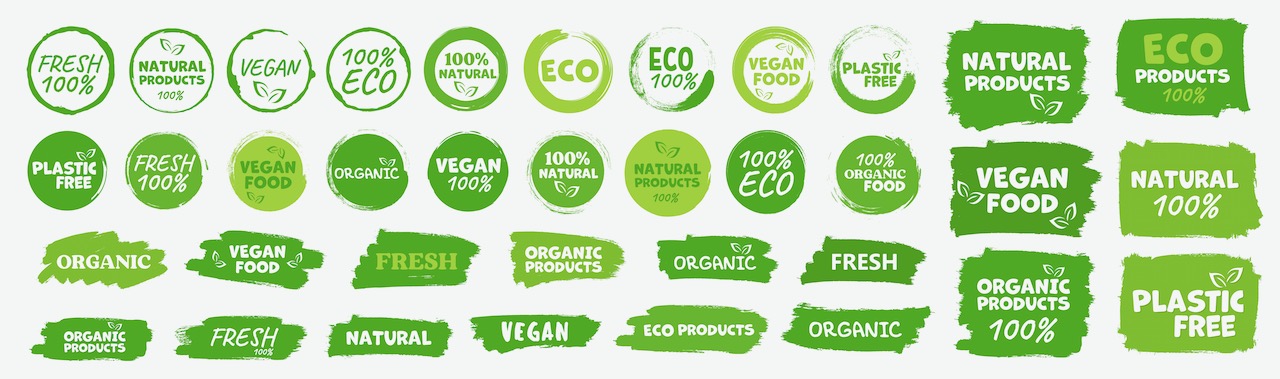 labels-and-emblems-organic--natural--healthy-food--fresh-and-vegetarian-food