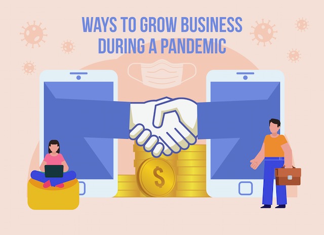 ways-to-maintain-or-even-grow-your-business-during-a-pandemic.-minimal-design-vector-illustration