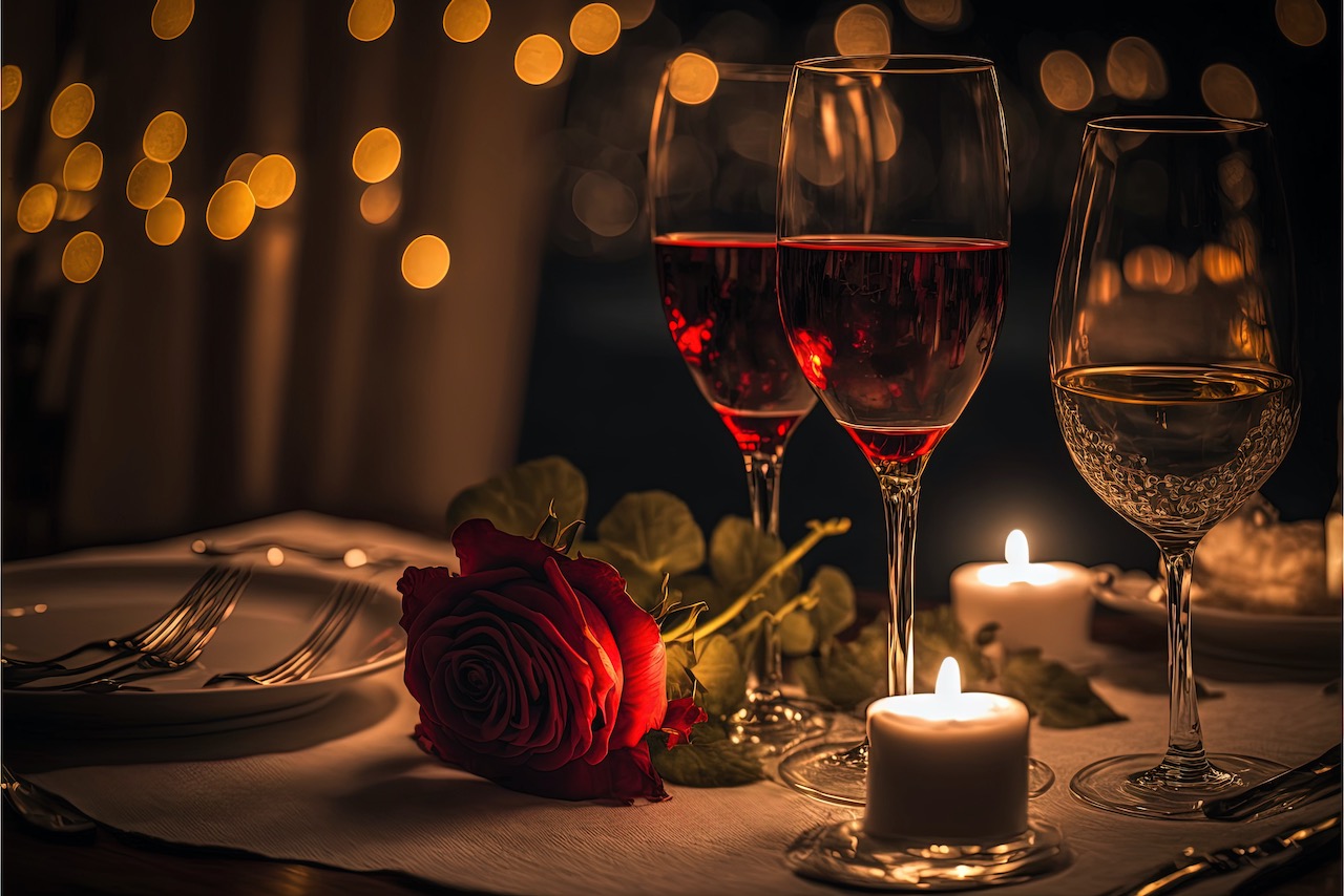 glass-of-wine-with-rose-for-romantic-atmosphere
